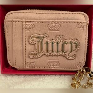 Juicy Couture Dusty Pink Heart Gold Logo Wallet -NIB